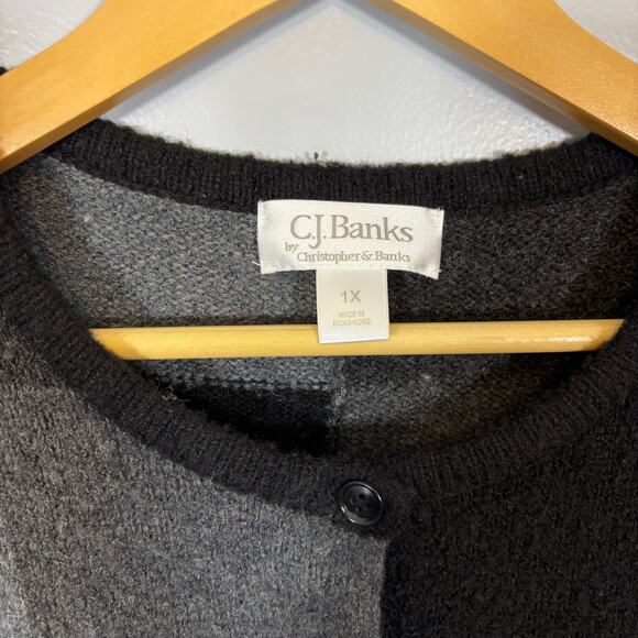 Vtg Wool Blend Holiday Geometric Plaid Cardigan Shoulder Pads 1X | True Winter - Picture 8 of 8